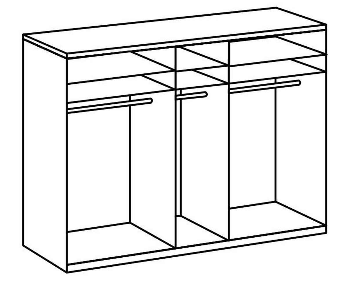 Drehtürenschrank 250 Cm Level 36c Weiß/eiche Dekor - Eichefarben/Weiß, MODERN, Glas/Holzwerkstoff (250/236/58cm) - MID.YOU