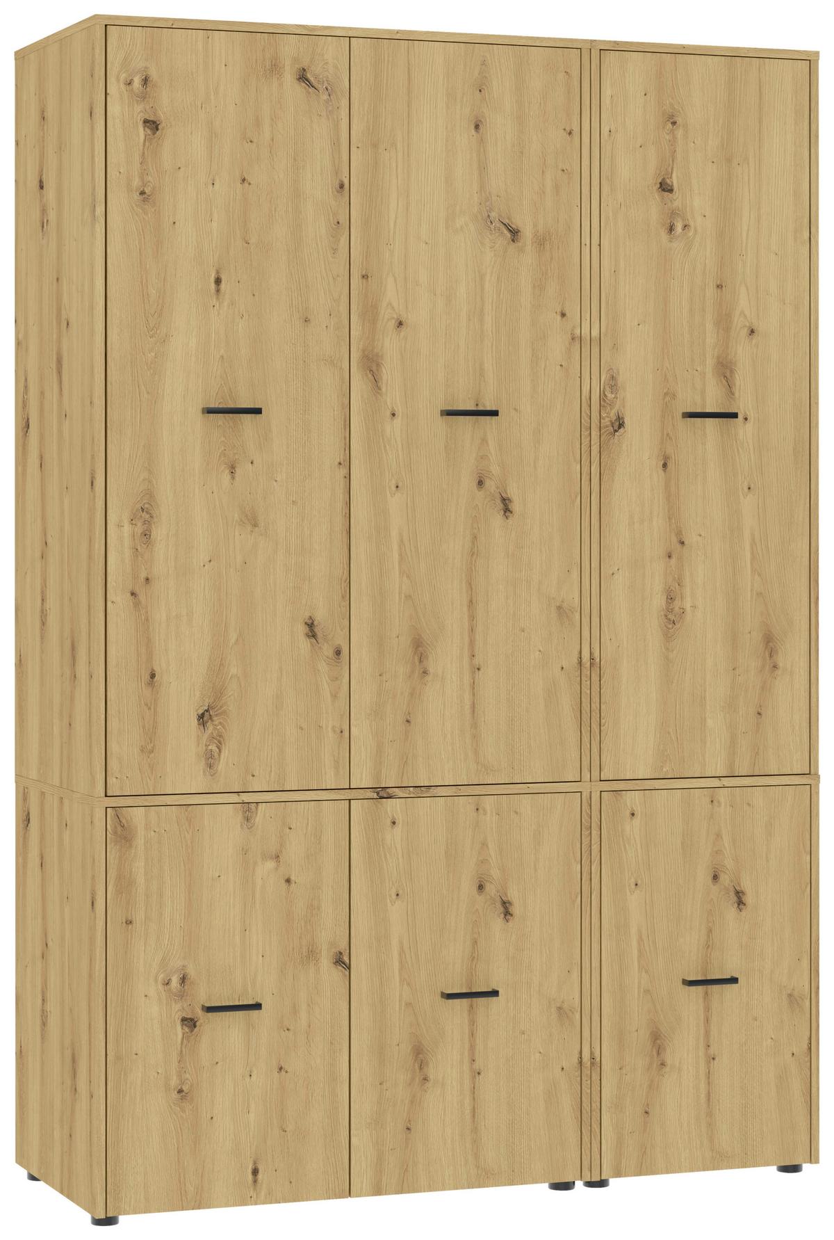 Kleiderschrank Kivo Eiche Artisan Dekor, B: 135 cm - Eiche Artisan, Basics, Holzwerkstoff (135/199,6/52,1cm)