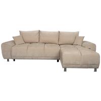 Eckschlafsofa Ramon Beige S: 296x182 cm - Chromfarben/Beige, Trend, Textil (296/182cm)