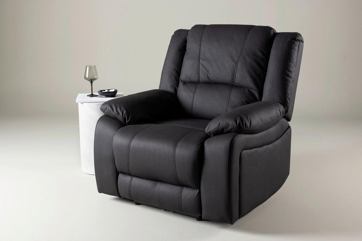 Relaxsessel Singapore Schwarz B: 96cm - Schwarz, MODERN, Textil/Metall (96/100/106cm) - Livetastic