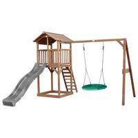 Spielturm A025.123.80 - Braun/Grau, KONVENTIONELL, Holz/Kunststoff (356,6/241,9/349cm) - Ambia Garden