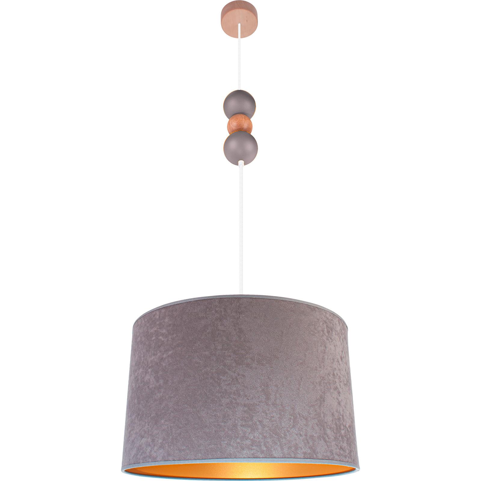 Hängeleuchte 8553112 Pendel Bolla 30 - Grau - Naturfarben/Grau, Basics, Holz (30/110cm)