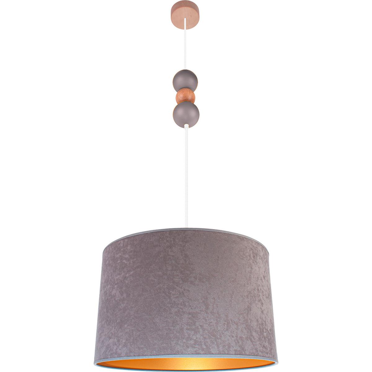 Hängeleuchte 8553112 Pendel Bolla 30 - Grau - Naturfarben/Grau, Basics, Holz (30/110cm)