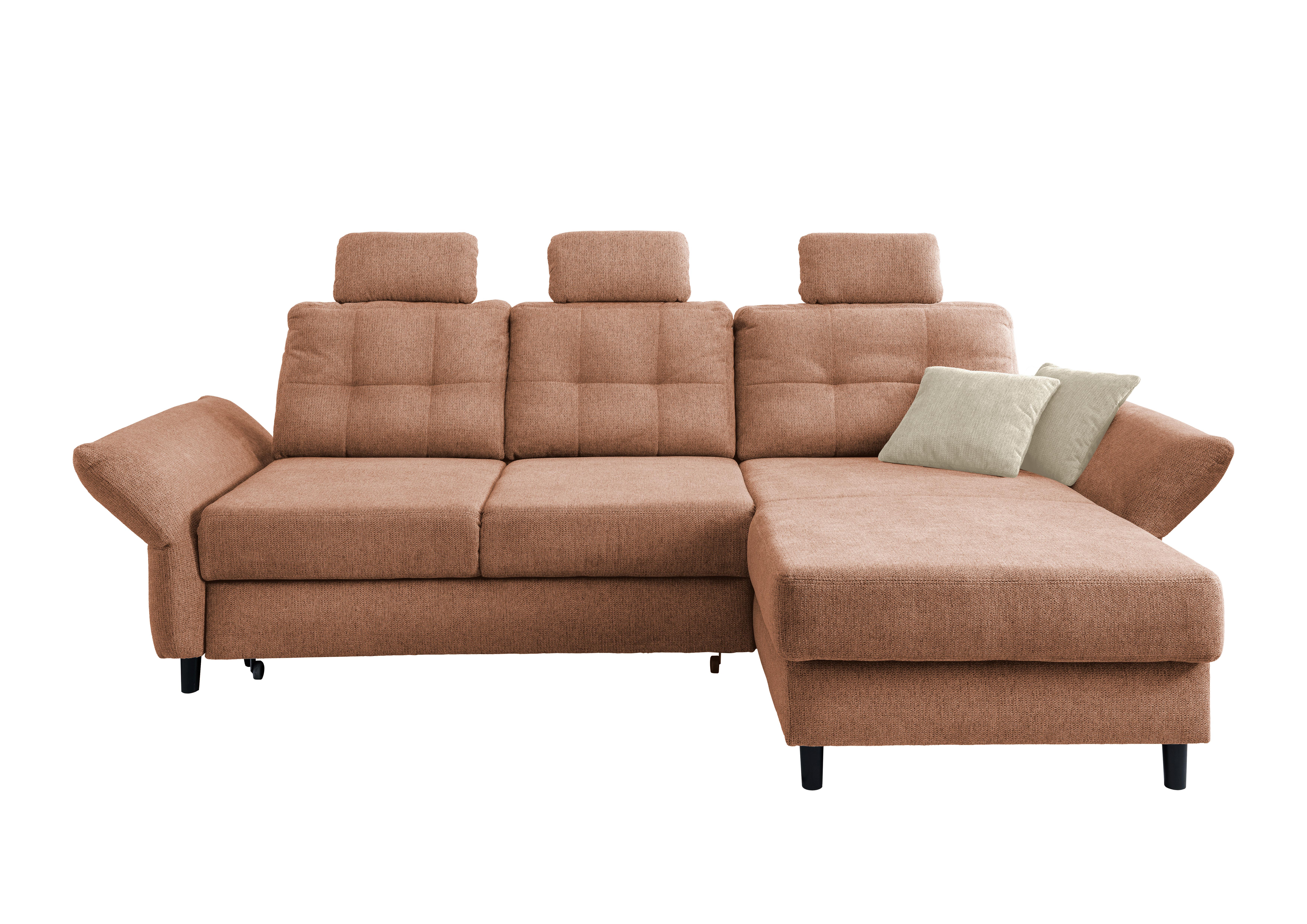 Ecksofa Brizzini Koralle S: 250-280x176 Cm - Koralle/Beige, MODERN, Textil (250-280/176cm) - Livetastic