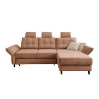 Ecksofa Brizzini Koralle S: 250-280x176 cm - Koralle/Beige, MODERN, Textil (250-280/176cm) - Livetastic