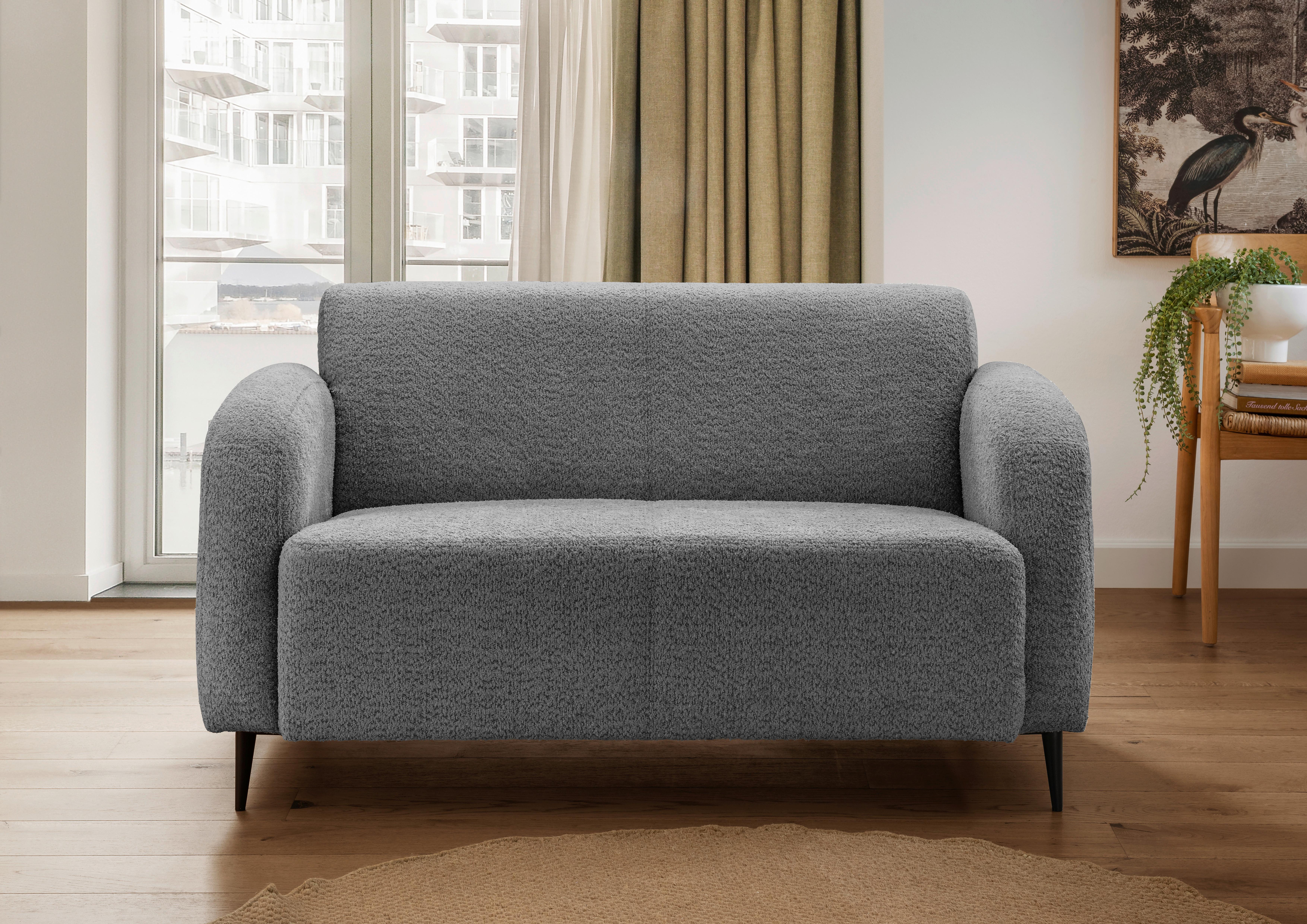 2-Sitzer-Sofa Marone Anthrazit B: 140cm - Anthrazit/Schwarz, MODERN, Textil (140/76/90cm) - Livetastic