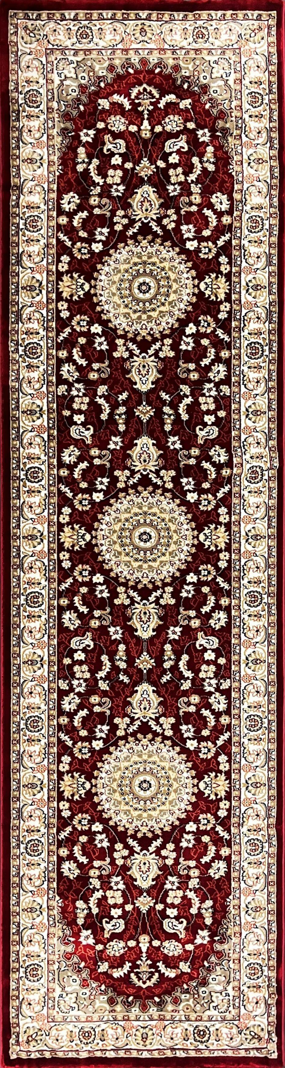 Orientalischer Webteppich Rot Naturfaser Donald 80x300 cm - Rot, Basics, Kunststoff (80/300cm) - James Wood