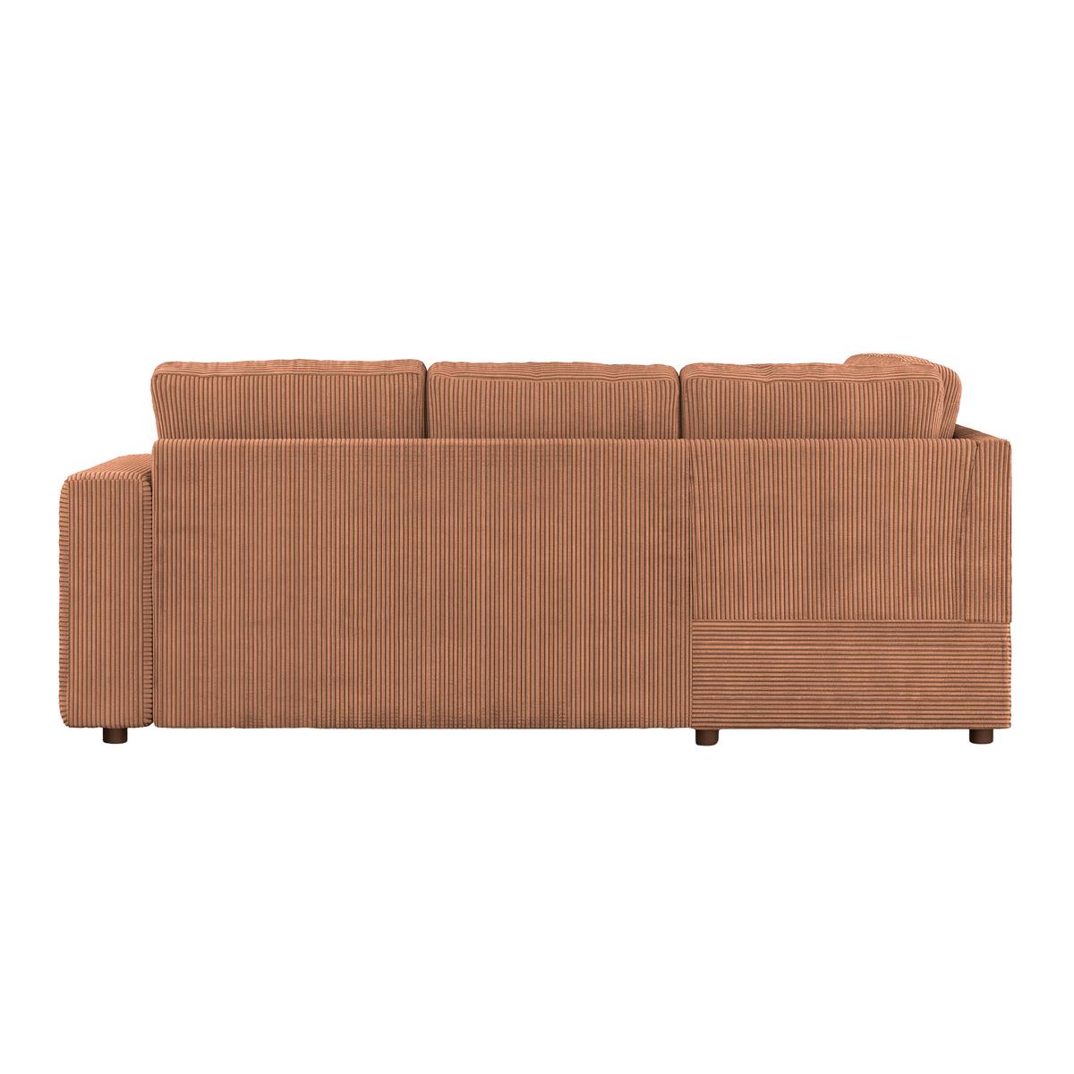 Ecksofa mit Schlaffunktion Toulouse terracotta, 206x224cm - Terracotta/Schwarz, Trend, Holz/Textil (206/224cm)