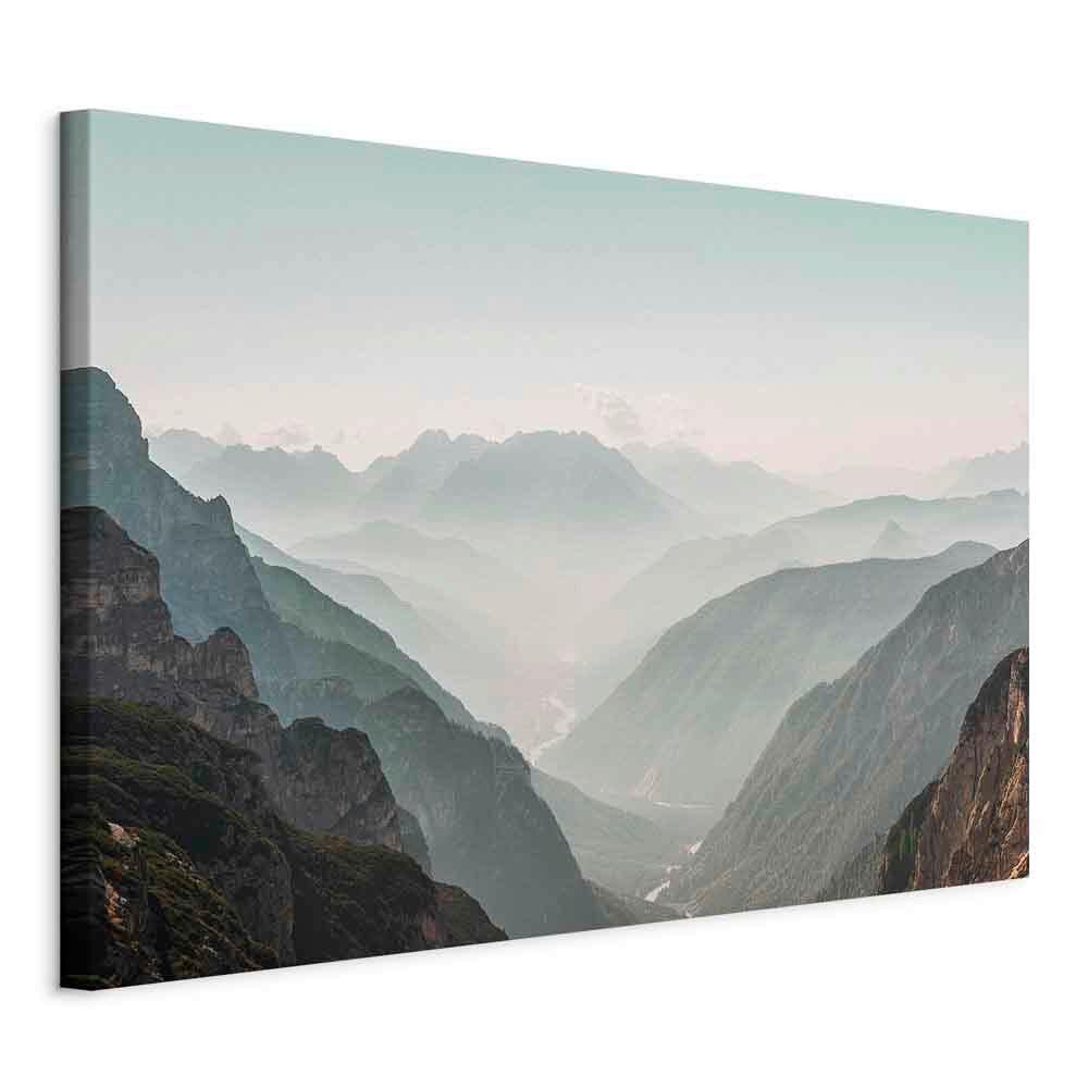 Leinwandbild Mountain Schwarz Grauweiß B: 90 cm