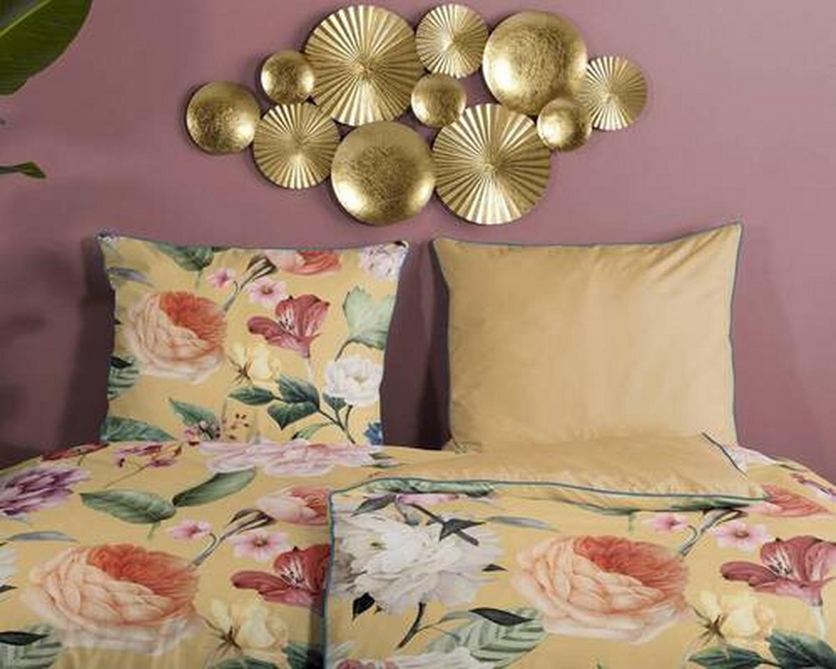 Wendebettwäsche Fiori Gelb Goldfarben 200x200 cm - Gelb/Goldfarben, Natur, Textil (200/200cm)