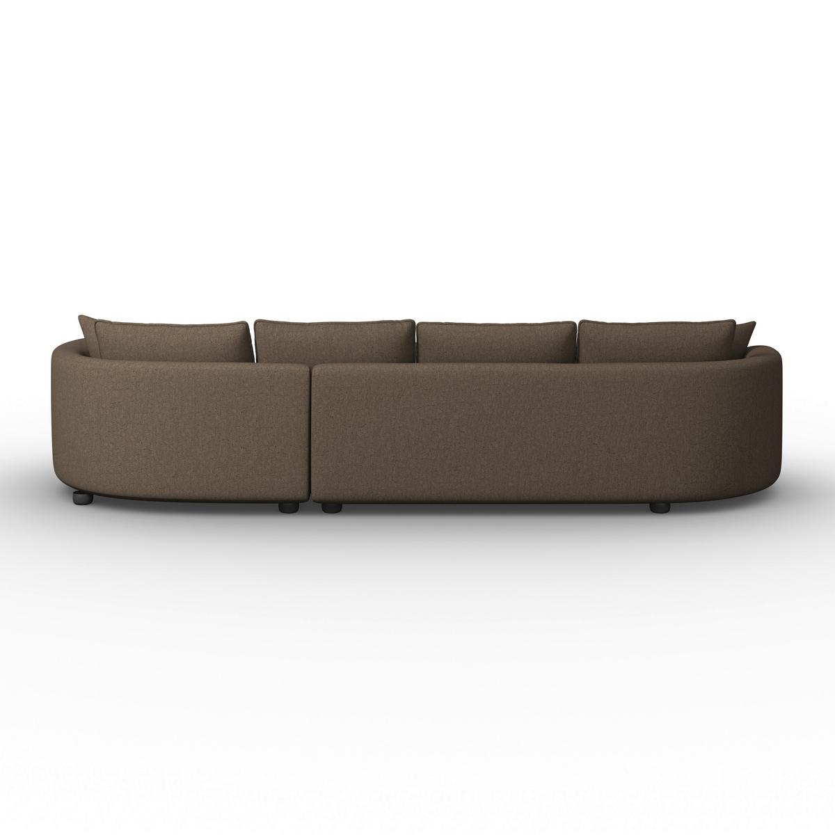 Sedací souprava NILAS, hnědá žinylka, s taburetem - černá/hnědá, Moderní, kov/dřevo (322/80/154cm) - Bessagi Home