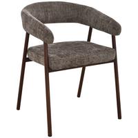 Armlehnstuhl Flora Braun/Walnussfarben B: 56 cm - Walnussfarben/Braun, MODERN, Holz/Textil (56/77/58cm) - Livetastic