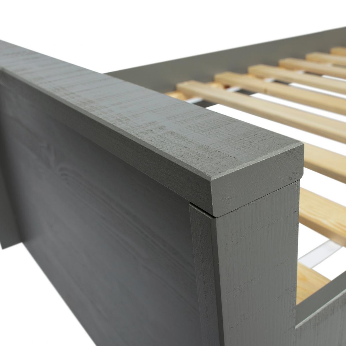 BETT Morris Grau 90x200cm - Grau, Design, Holz (90/200cm) - Livetastic