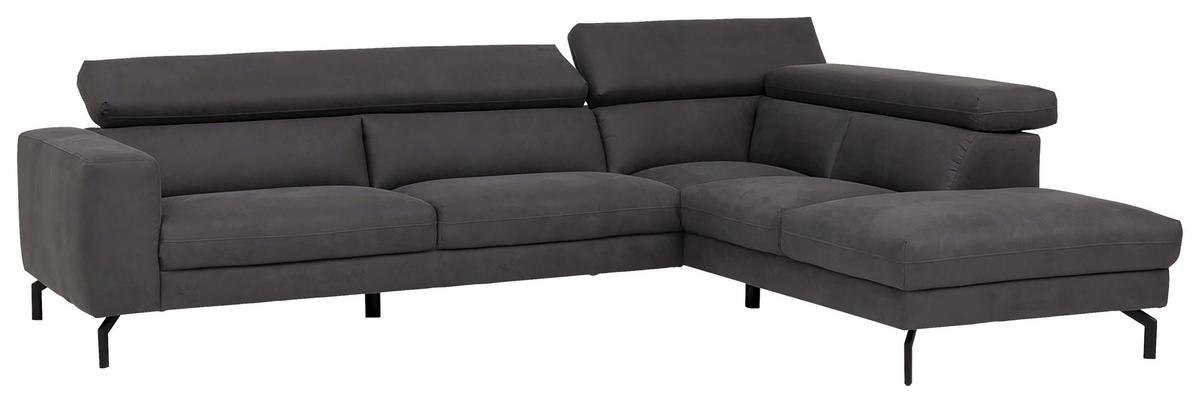 Ecksofa California - Dunkelgrau/Schwarz, MODERN, Textil (305/233cm) - Trendmanufaktur