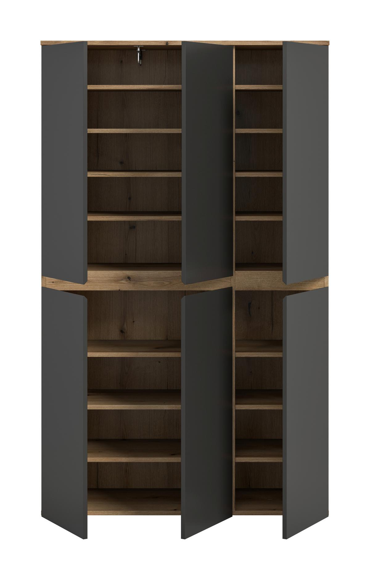 Garderobenschrank Scarpa Anthrazit/eichefarben B: 105cm - Eichefarben/Anthrazit, Design, Holzwerkstoff (105/175/37cm) - Livetastic
