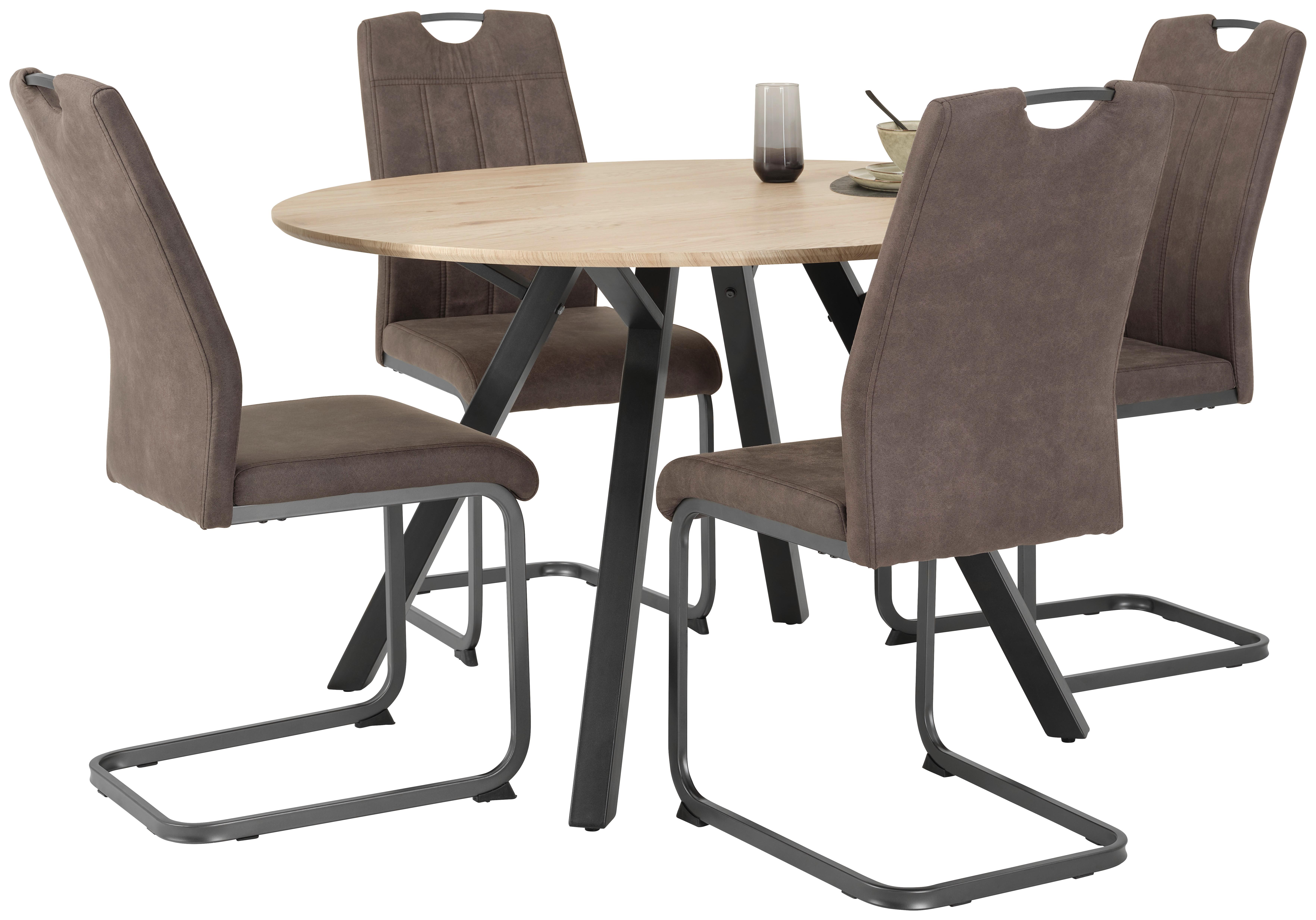 Étkezőasztal Arno 120 - fekete/Artisan tölgy, Modern, faalapú anyag/fém (120/76/120cm)