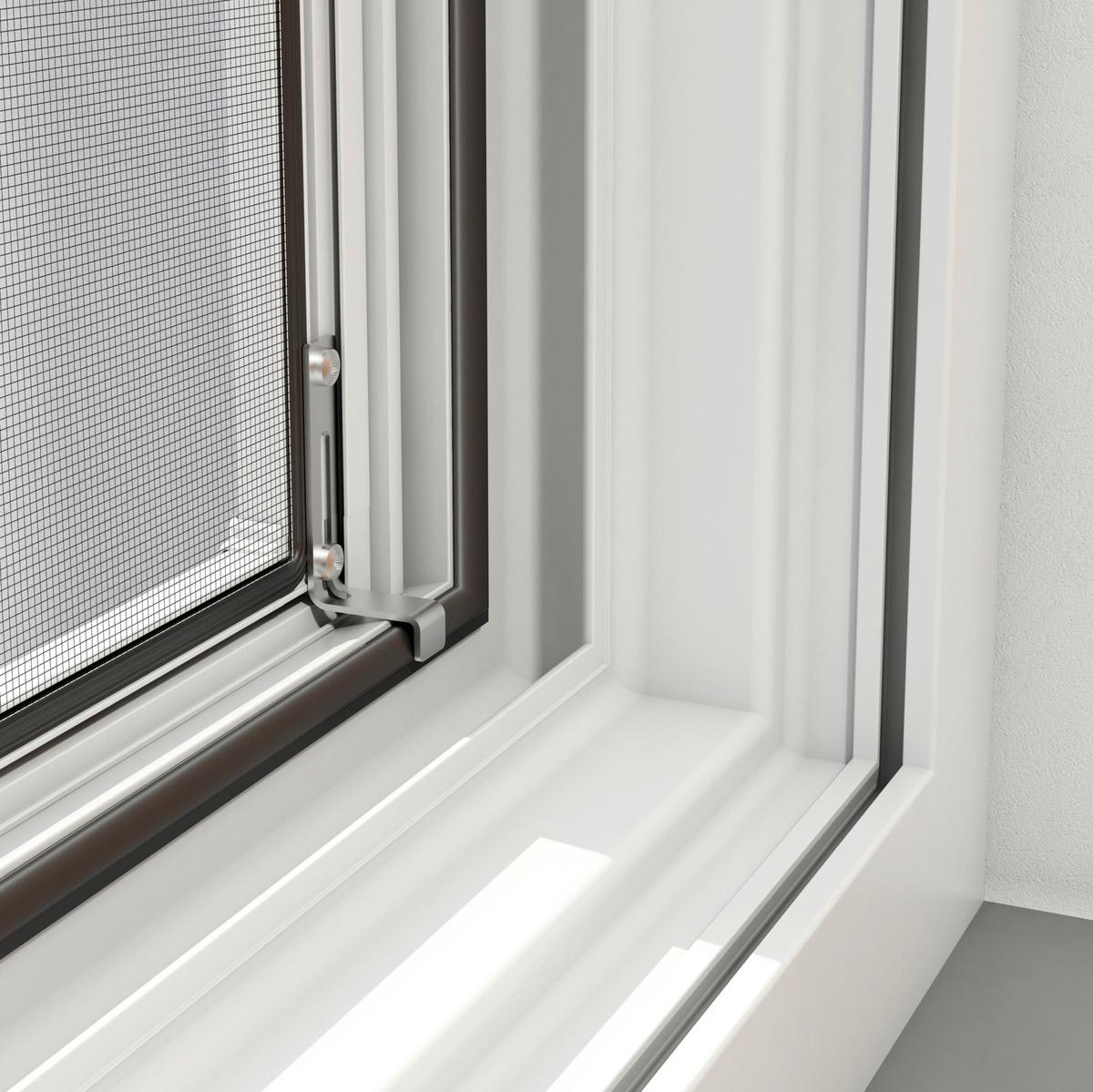 Fliegengitter Fenster 120x220 cm Weiß - Weiß, Basics, Metall (120/220cm)