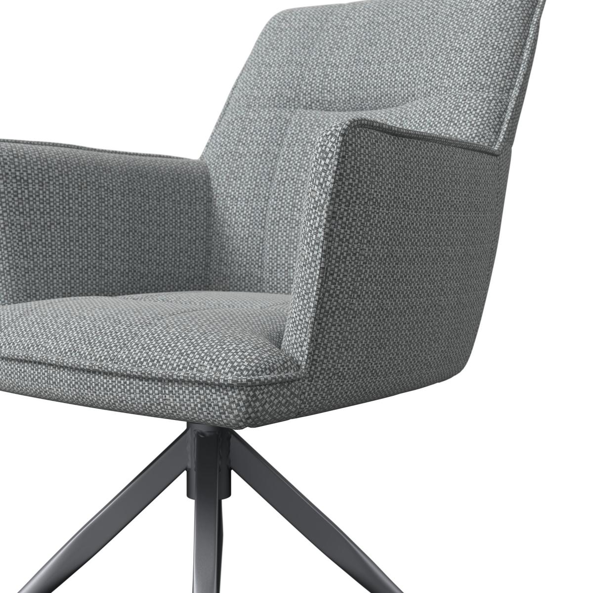 ZAHRADNÍ ŽIDLE GLAMOUR - antracitová/béžová, Moderní, kov/textil (62/62/87cm)