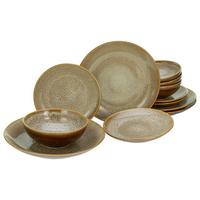Tafelservice Keramik 4 Personen Geschirr Set - Cognac, Keramik - Creatable