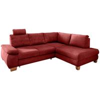 Eckschlafsofa Positano, Rot S: 261x206 Cm - Wildeiche/Rot, MODERN, Textil (261/206cm) - Livetastic