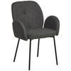 Armlehnstuhl Pauline Leinenoptik Grau, B: 62 cm - Schwarz/Grau, KONVENTIONELL, Holz/Textil (62/85/64cm) - MID.YOU