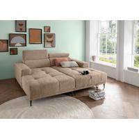 Ecksofa Intera Hellbraun S: 200x188 Cm - Hellbraun/Schwarz, KONVENTIONELL, Textil (200/188cm) - Livetastic