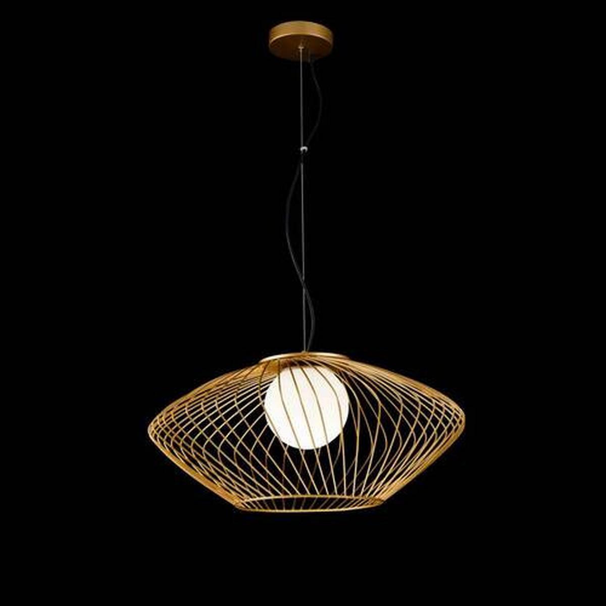 Pendelleuchte Plec - Goldfarben/Weiß, Trend, Glas/Metall (52/24cm) - MAYTONI