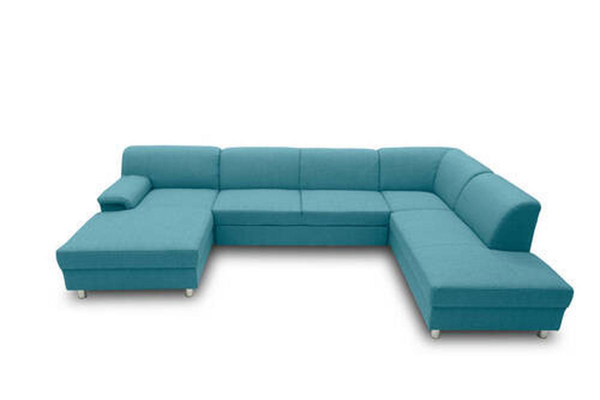 Wohnlandschaft Jamie Mit Schlaffunktion Petrol - Chromfarben/Petrol, KONVENTIONELL, Textil (150/308/195cm) - MID.YOU