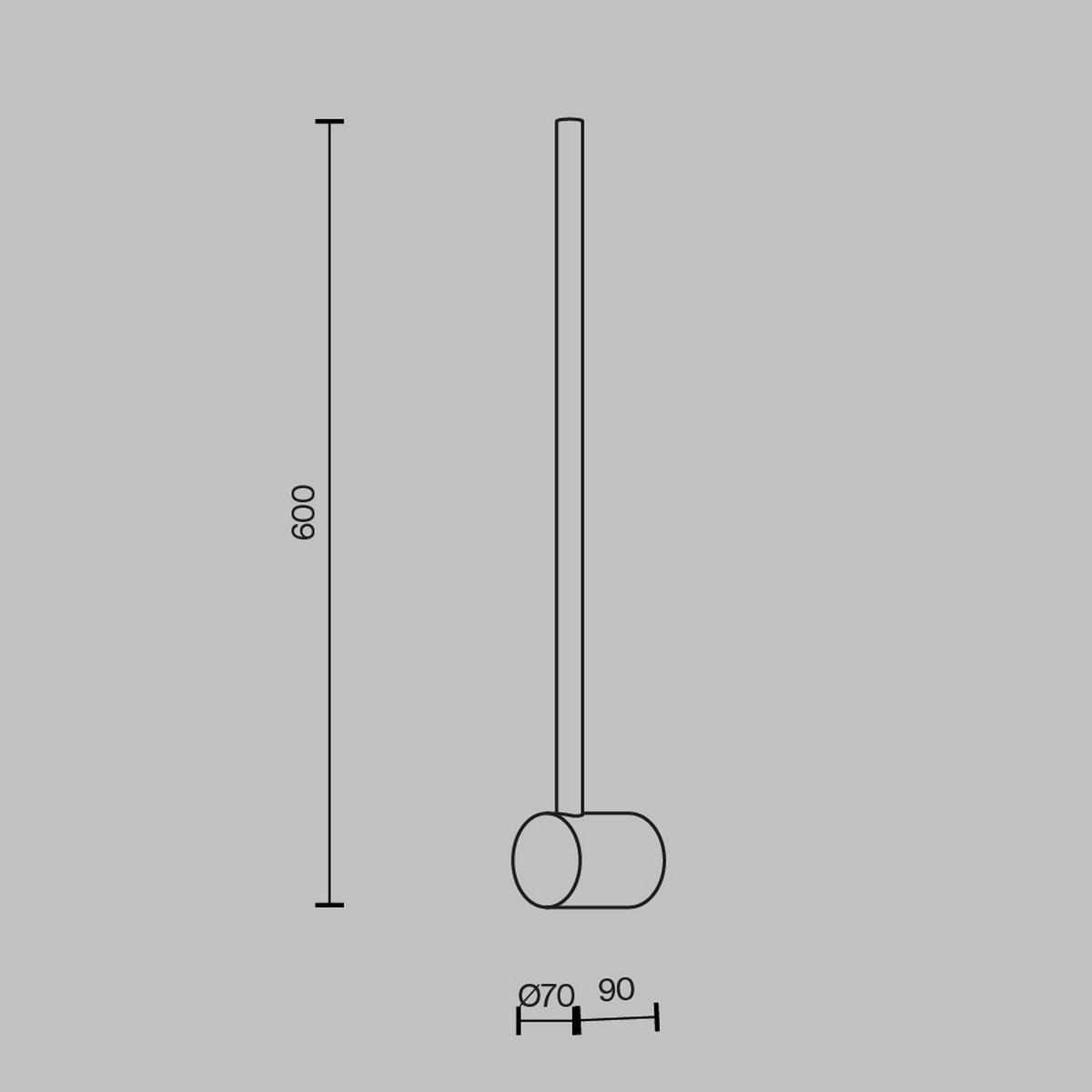 Wandleuchte Light Stick - Schwarz, MODERN, Metall (9/7/60cm) - MAYTONI