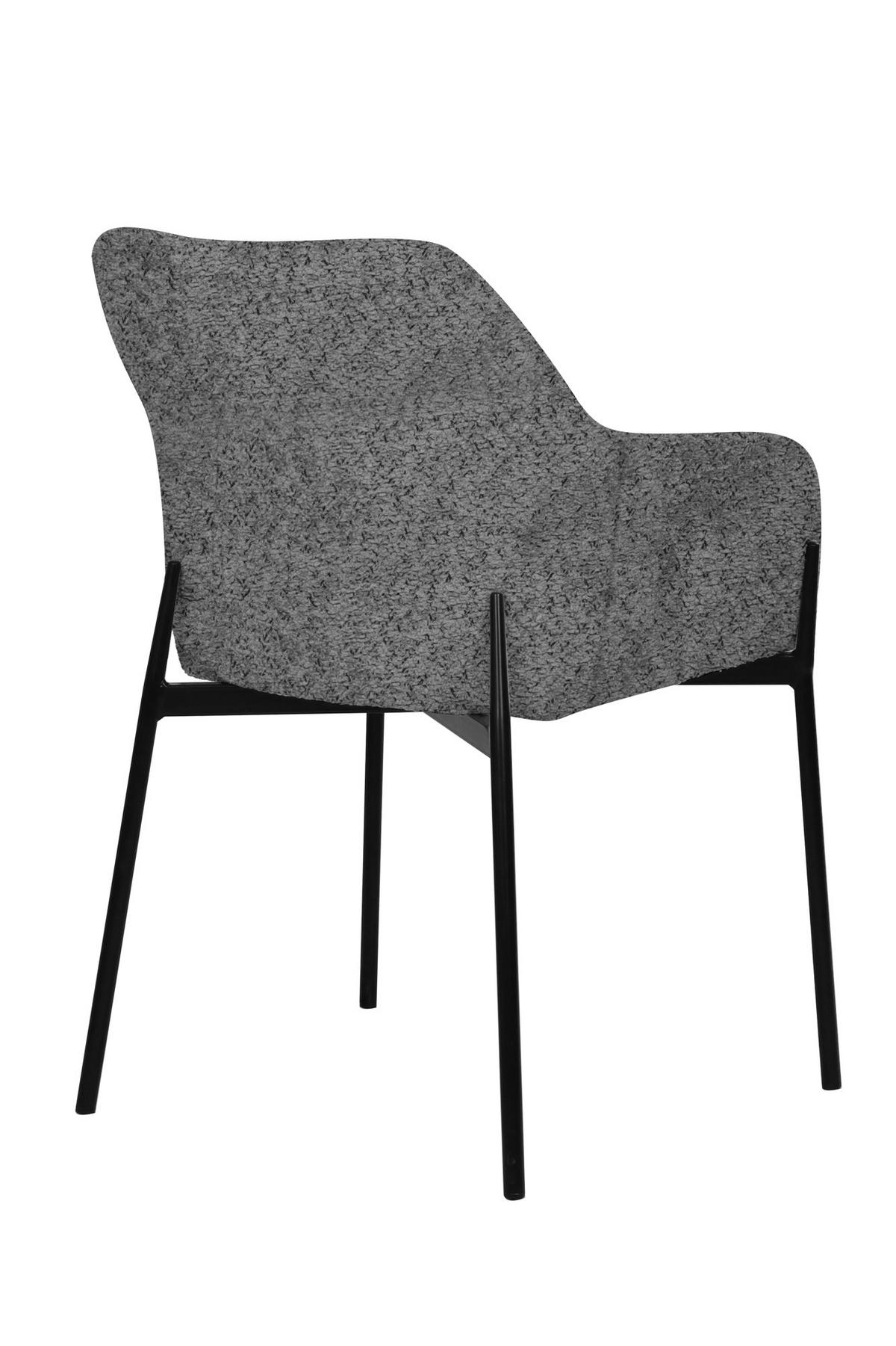 ARMLEHNSTUHL-SET Schwarz/Grau 2-teilig - Schwarz/Grau, MODERN, Textil/Metall (63/79/51cm) - MID.YOU