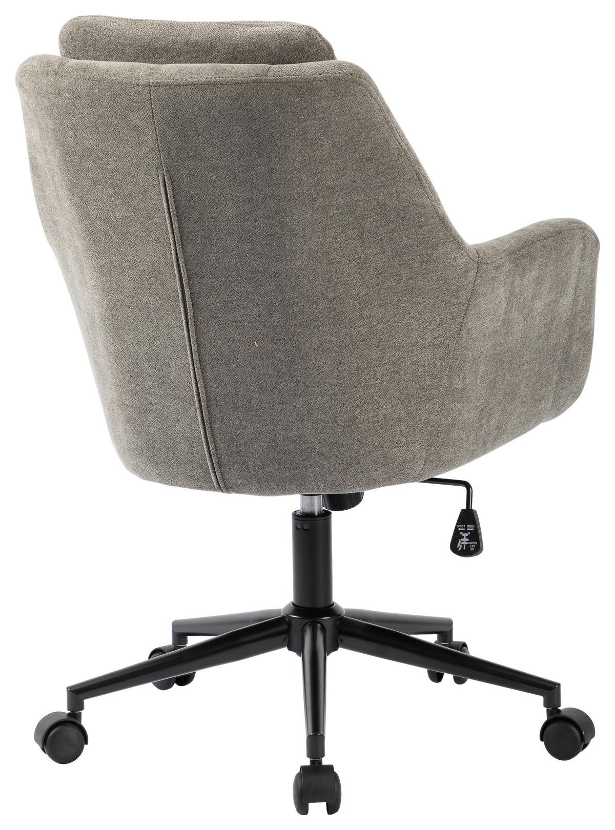 Drehstuhl Amalfi Grau B: 58 cm - Schwarz/Grau, MODERN, Kunststoff/Textil (58/91-99/71cm) - MID.YOU