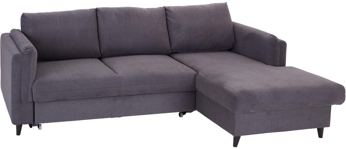 Ecksofa mit Schlaffunktion und Bettkasten Rokem Anthrazit - Taupe/Anthrazit, MODERN, Textil (232/149cm) - Ondega