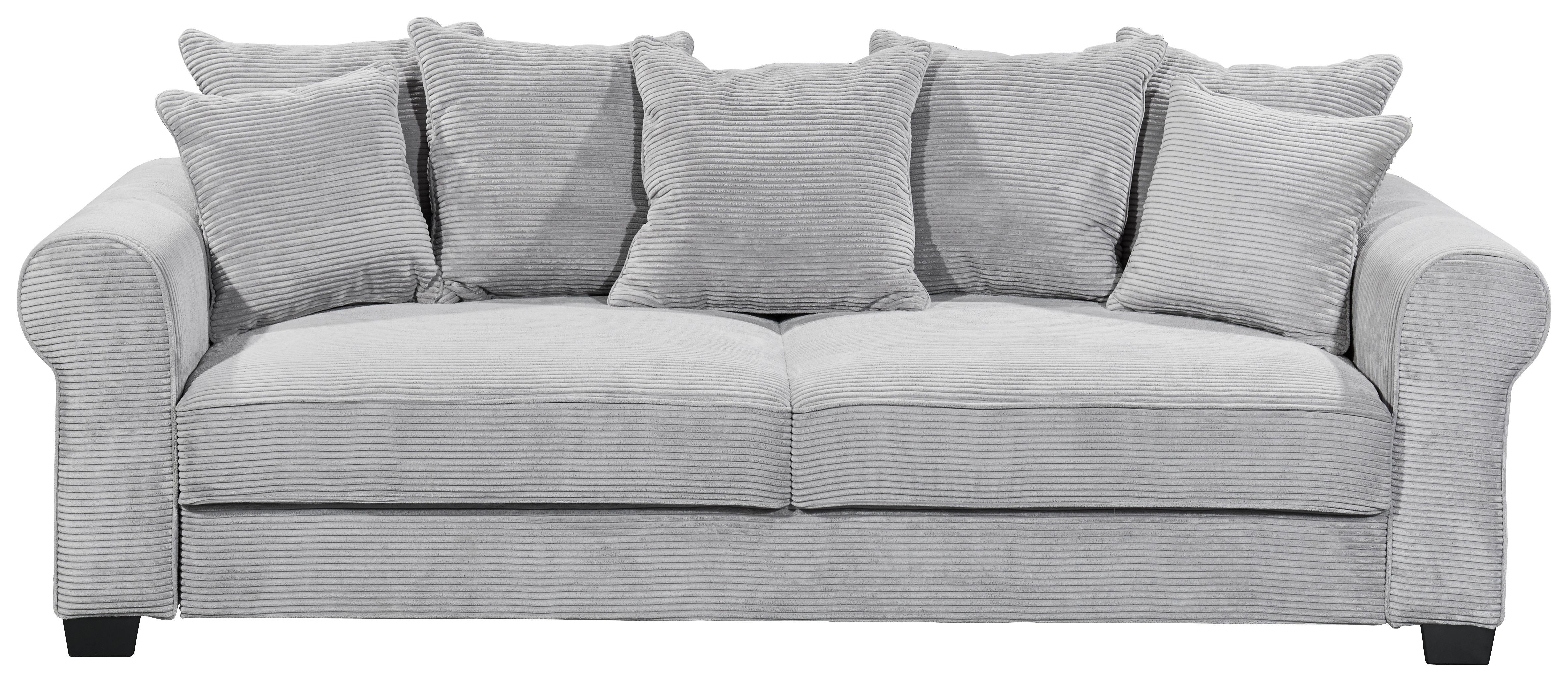 2-Sitzer-Sofa Mit Schlaffunktion Maureen B:247cm - Hellgrau/Schwarz, KONVENTIONELL, Textil (247/95/125cm) - MID.YOU