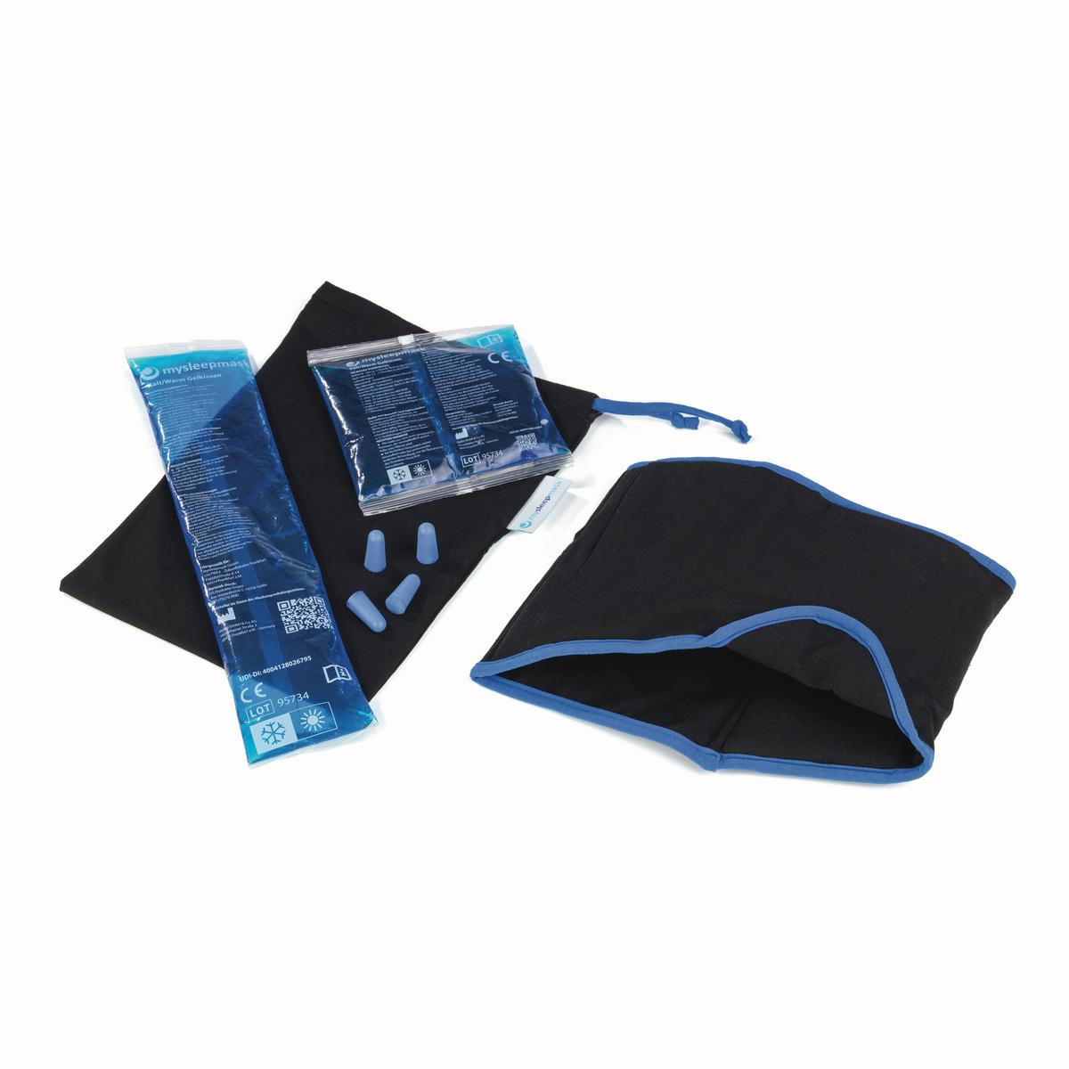 SCHLAFMASKE MYSLEEPMASK L/XL SCHWARZ/BLAU - Blau/Schwarz, Basics, Textil (28/19/1cm)