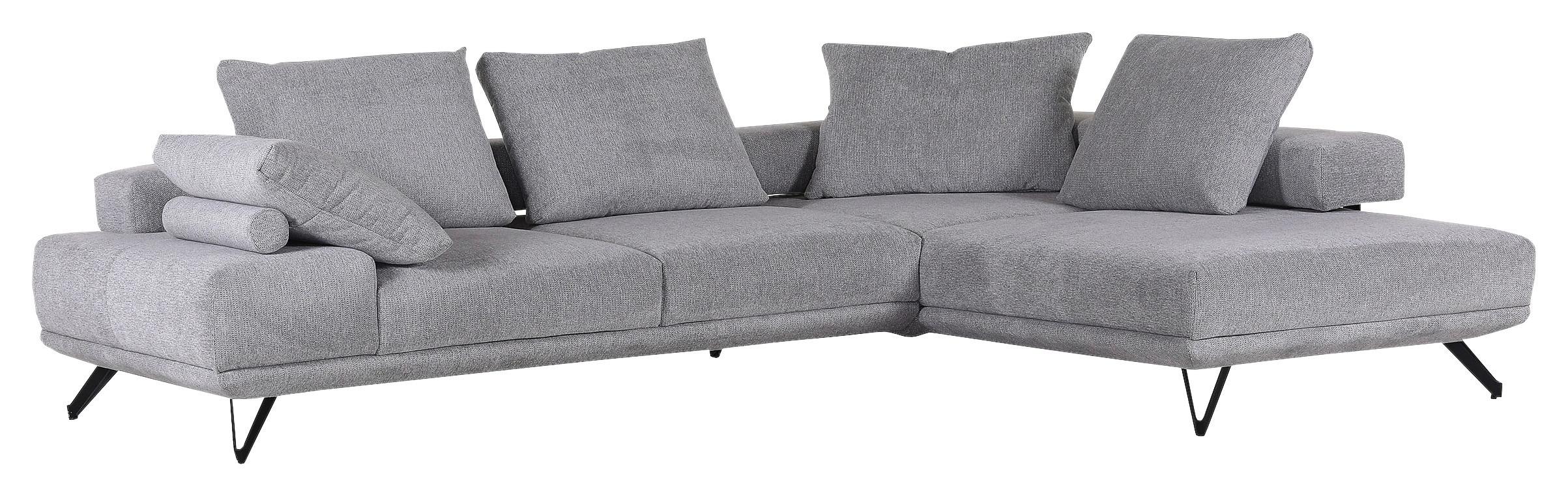 Ecksofa Bolzano - Schwarz/Grau, KONVENTIONELL, Textil (310/240cm) - MID.YOU