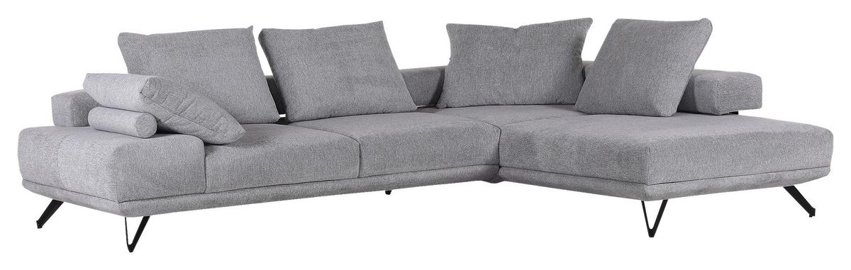 Ecksofa Bolzano - Schwarz/Grau, KONVENTIONELL, Textil (310/240cm) - MID.YOU