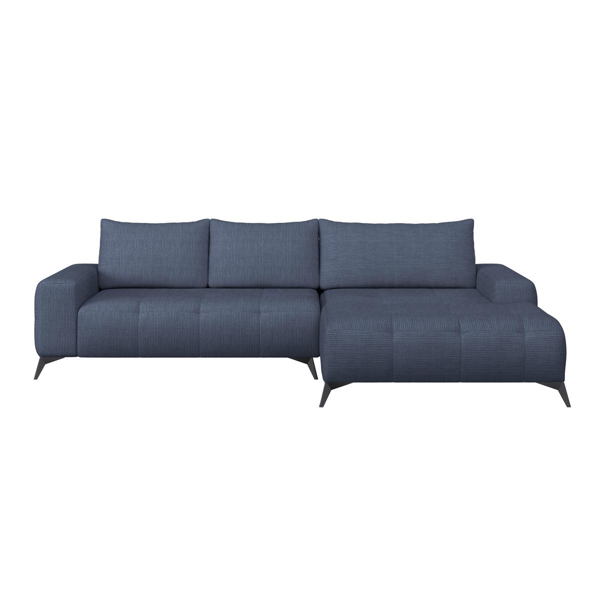 Ecksofa Mauro Blau, mit Schlaffunktion - Blau/Schwarz, Trend, Textil (290/175cm) - Luca Bessoni