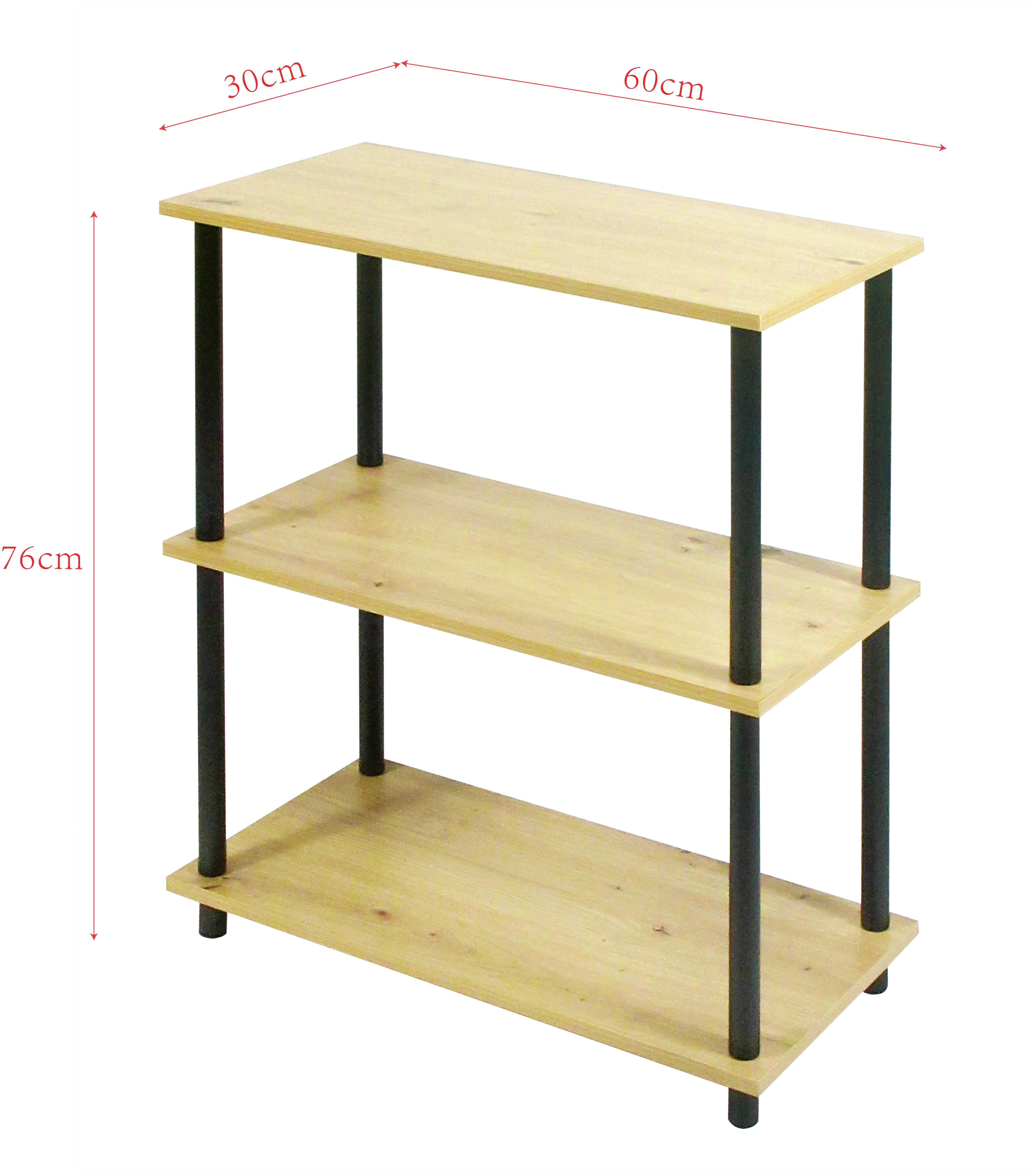 Regal Timilli 60 cm Naturfarben / Schwarz - Schwarz/Naturfarben, MODERN, Holzwerkstoff/Metall (60/76/30cm)