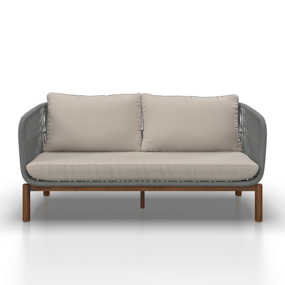 TERASOVÁ SEDACÍ SOUPRAVA MALENE - krémová/přírodní barvy, Moderní, kov/dřevo (168/70,5/80cm) - Bessagi Garden