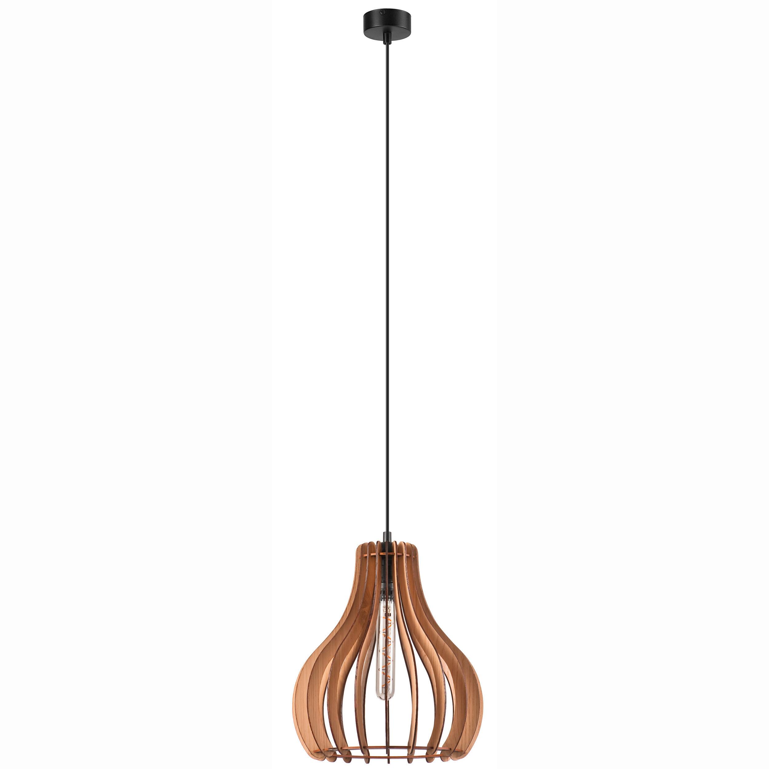 Hängeleuchte Tucci D: 29 cm - Eichefarben/Kernbuche, Natur, Holz (29/120cm)