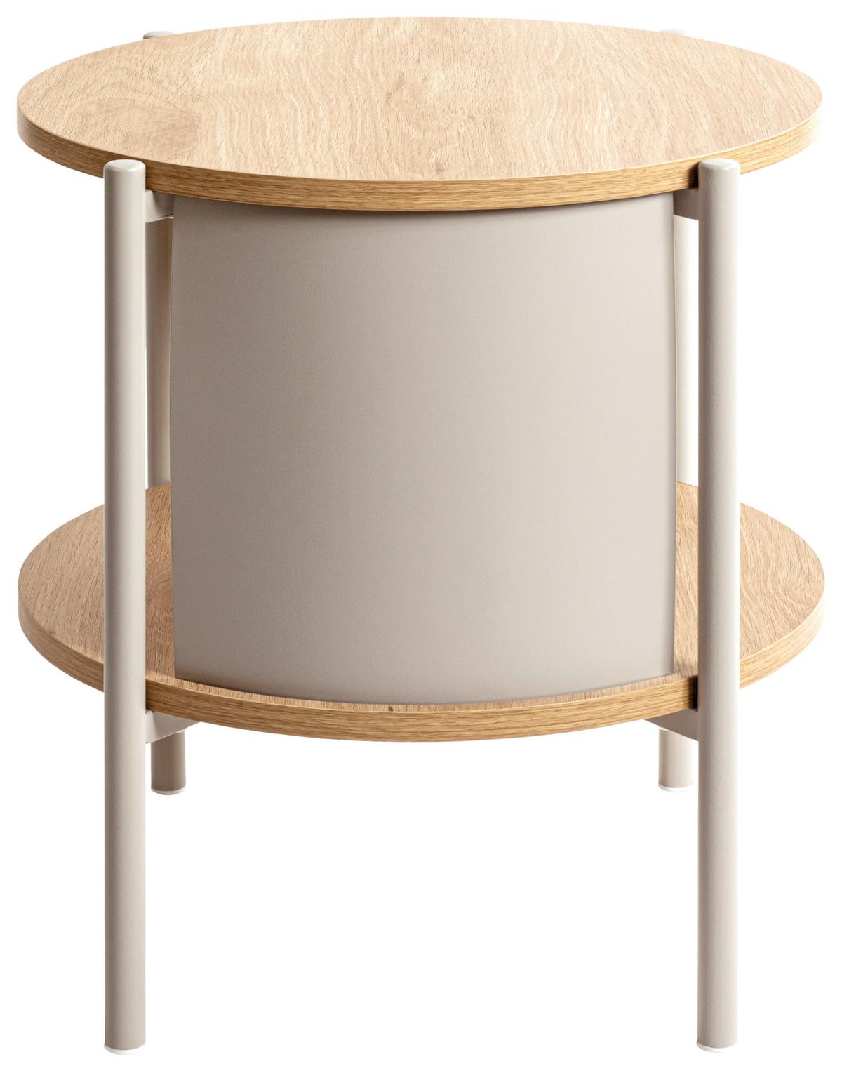 Príručný stolík Memphis, š: 40 cm - kašmírová/farba duba, Trend, kov/kompozitné drevo (40/44cm)