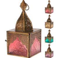 Laterne Dekolaterne - Pink/Rot, Basics, Metall (8/8/19cm)