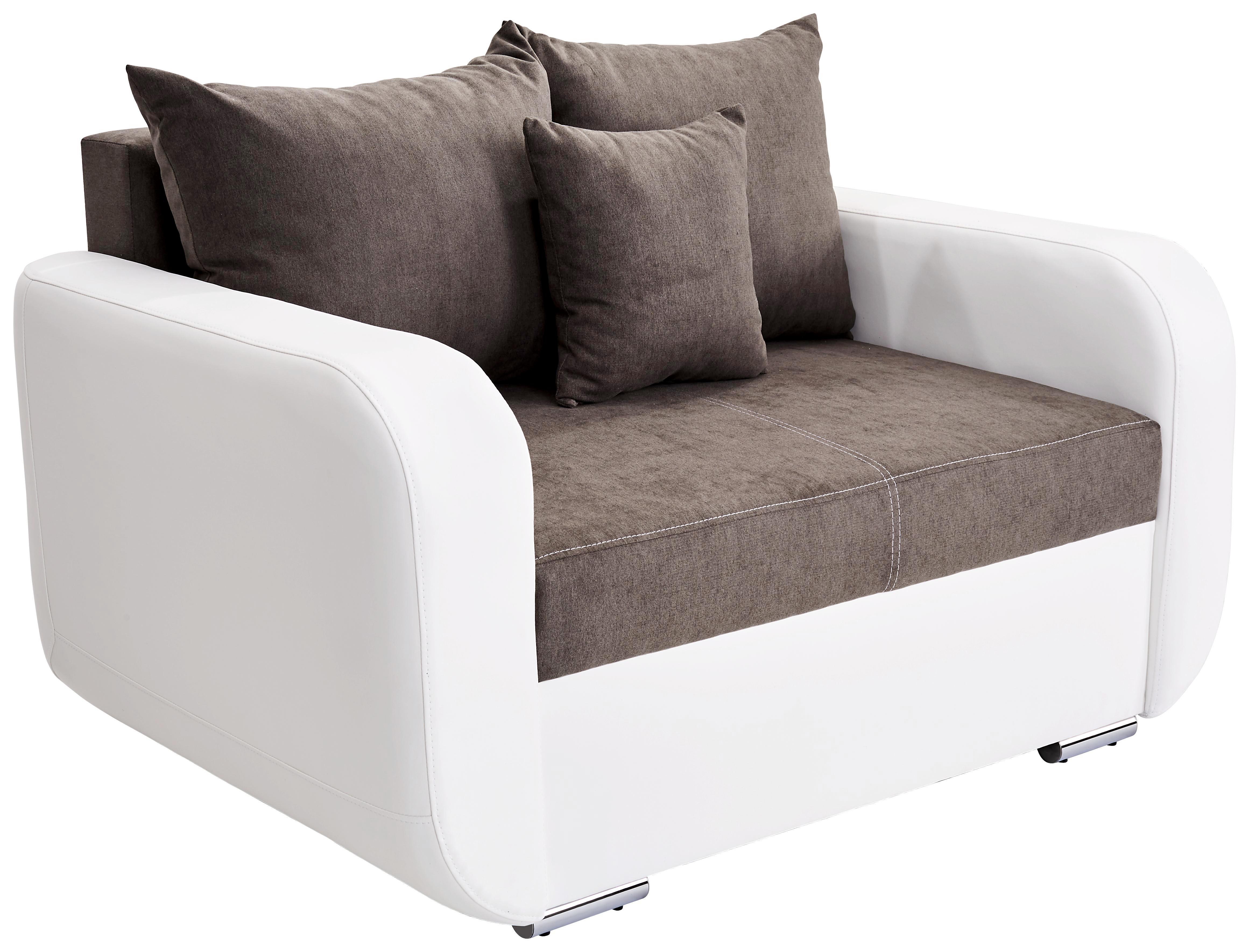 Zweisitzer-Sofa Faro B: 150cm - Chromfarben/Schwarz, MODERN, Holz/Textil (150/90/92cm) - Ombra
