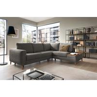 Ecksofa Alika Dunkelgrau S: 260x204 cm - Dunkelgrau/Eschefarben, MODERN, Textil (260/204cm) - Trendmanufaktur