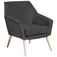 Polstersessel mit Armlehnen Alegro Samt Anthrazit - Anthrazit/Buchefarben, Design, Textil (67/81/71cm) - Max Winzer