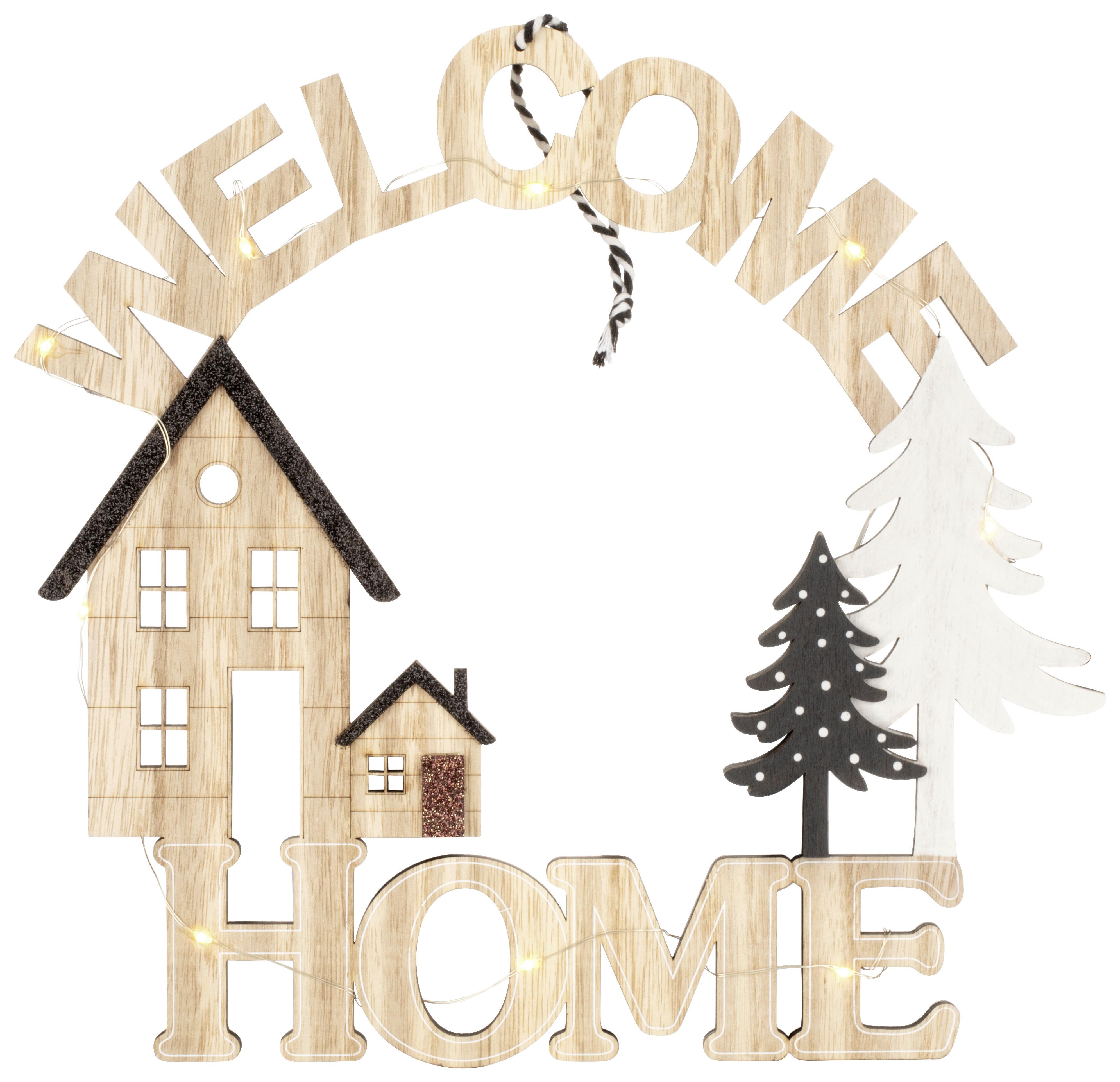 DEKORAČNÍ LED SVÍTIDLO LOPT -PAZ- - přírodní barvy, Romantický / Rustikální, kov/dřevo (30/1/28,5cm) - Modern Living