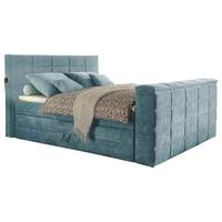 Boxspringbett Mit Bettkasten 180x200 Cm Denver - Blau, KONVENTIONELL, Textil (180/200cm) - Carryhome
