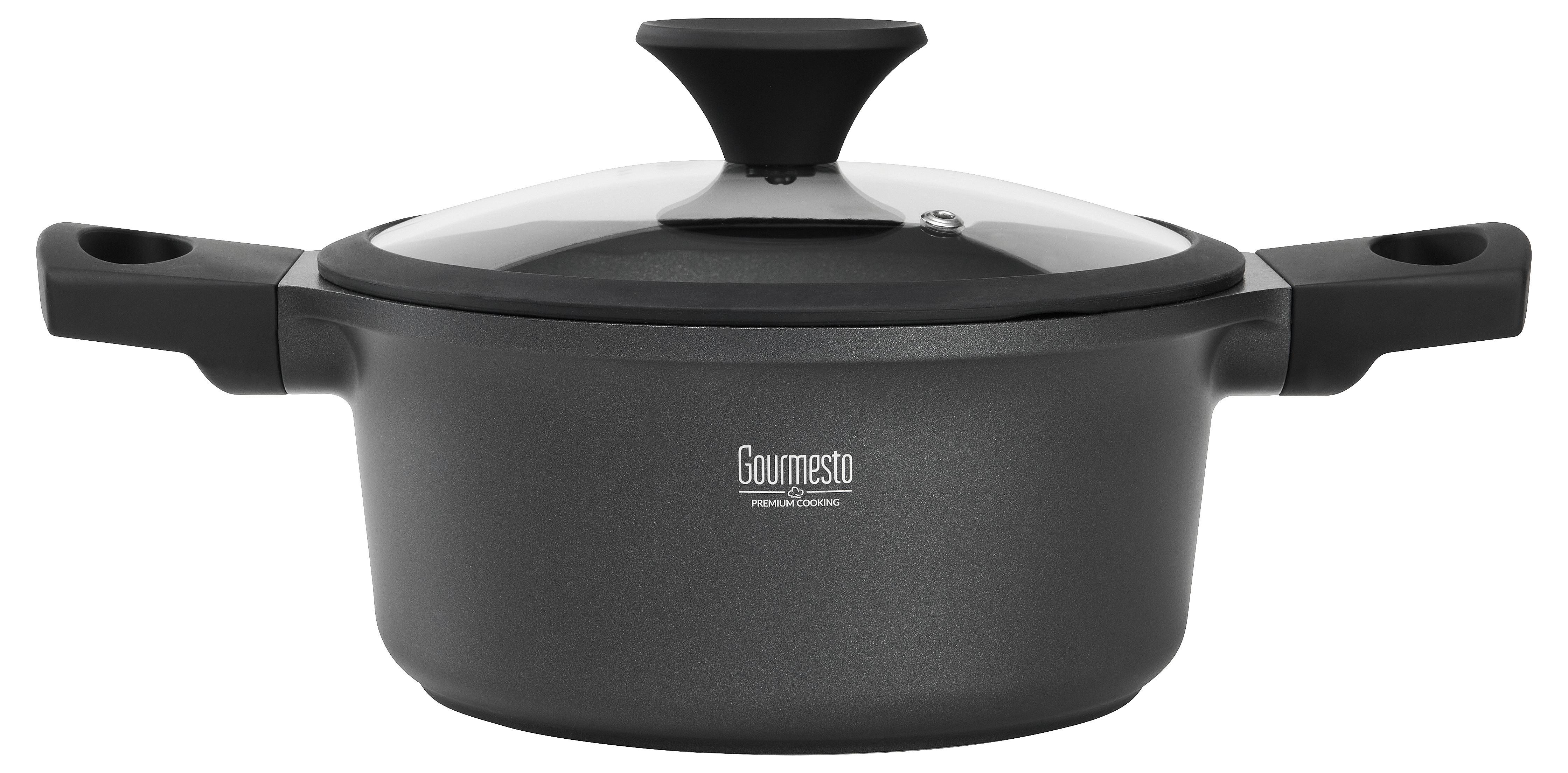 Hrnec Black Line, 2,5l - černá/čiré, Konvenční, kov/plast (20/9,6cm) - Gourmesto