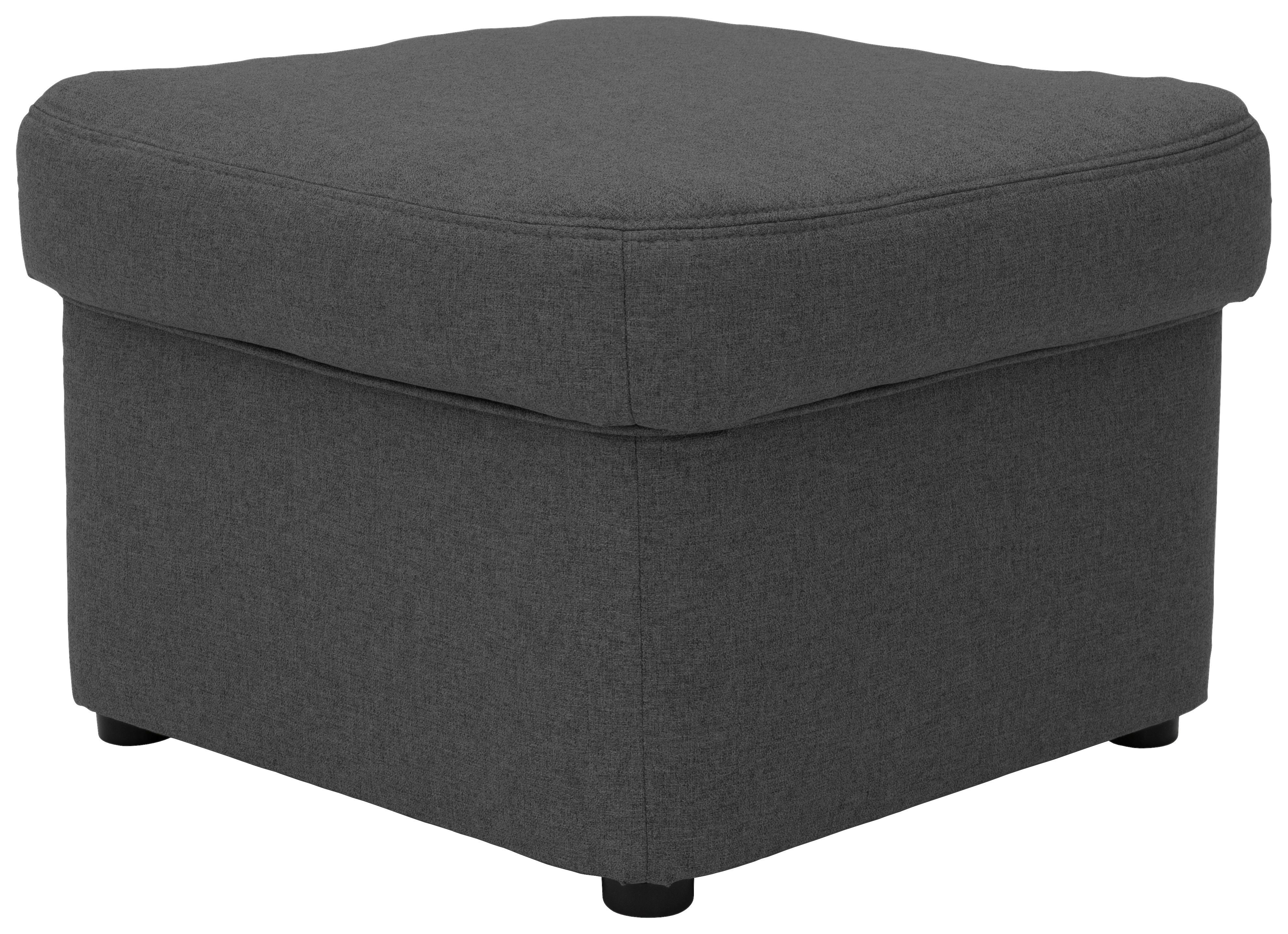 Polsterhocker Papenberg Grau Webstoff H: 40 Cm - Schwarz/Grau, KONVENTIONELL, Textil (60/40/60cm) - MID.YOU