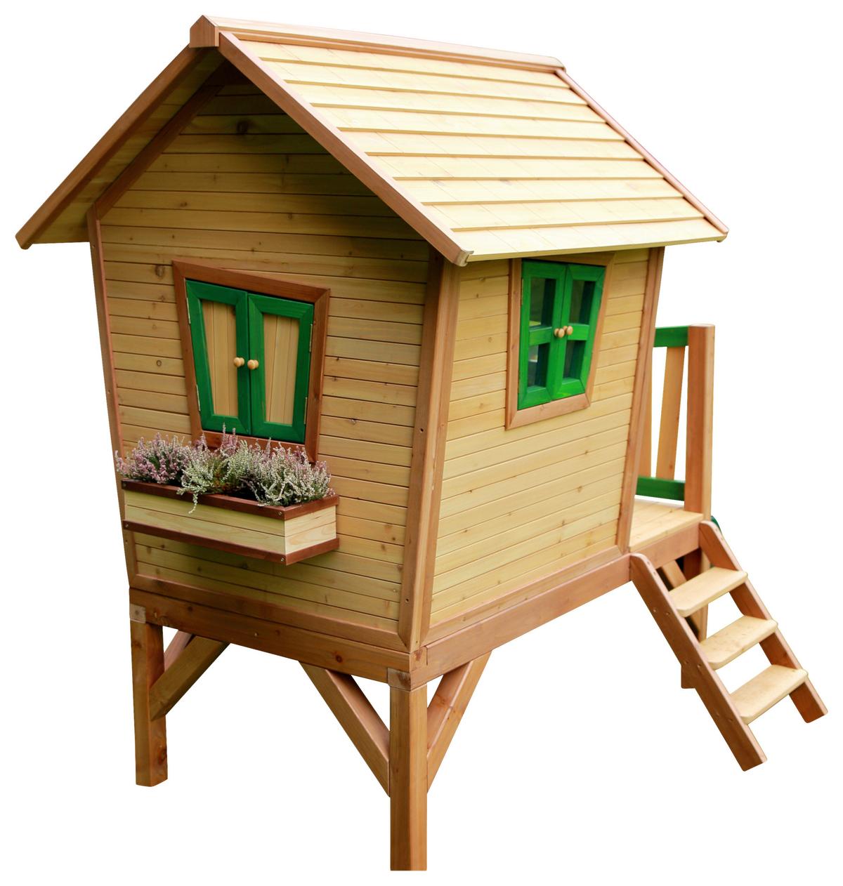 Spielhaus A030.045.80 - Braun/Grau, KONVENTIONELL, Holz/Kunststoff (264/203/177cm) - Ambia Garden